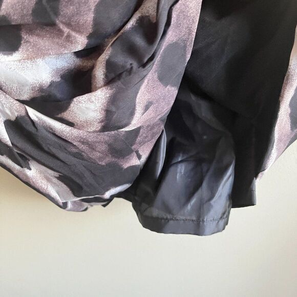 Ann Taylor Spotted Cheetah Print Ruched Draped Sheath Dress Size 6 Black Lined - Picture 5 of 9